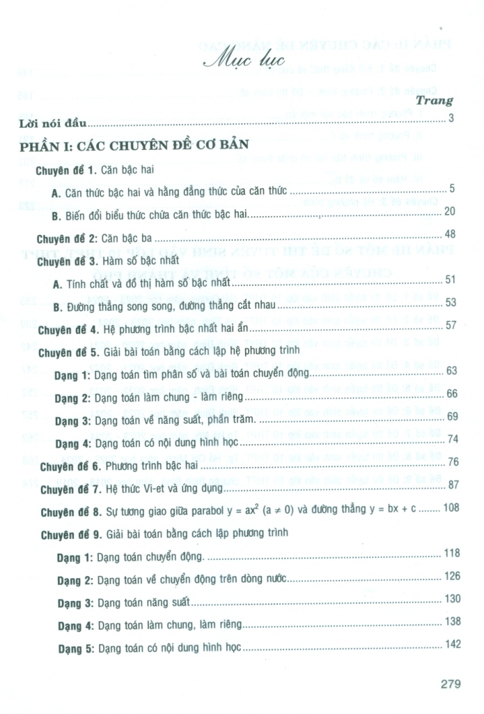 GIẢI NHANH CÁC CHUYÊN ĐỀ ĐẠI SỐ LỚP 9 (Dùng chung cho các bộ SGK hiện hành)